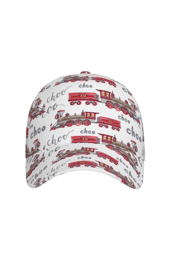 Retro Train for Baseball Cap: Unisex, crafted from classic polyester twill fabric, featuring a soft unconstructed design