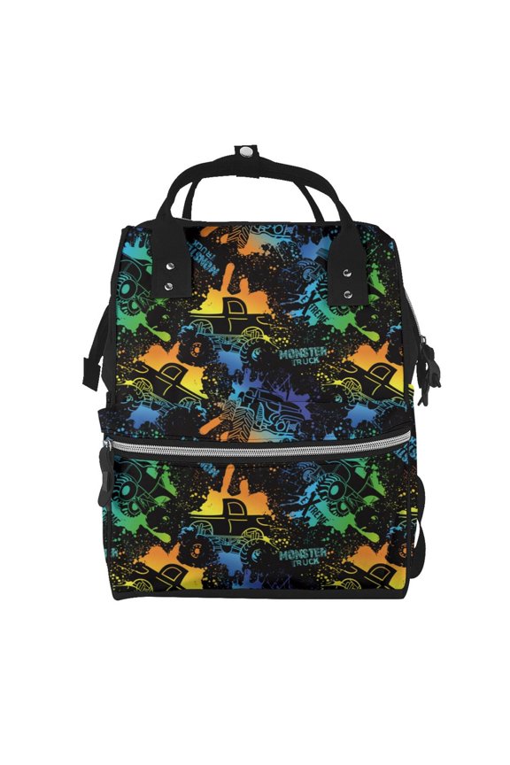 Retro Truck print Large Capacity Nappy Bag is a multi-functional waterproof travel backpack, perfect as a nursing bag or mummy backpack for women