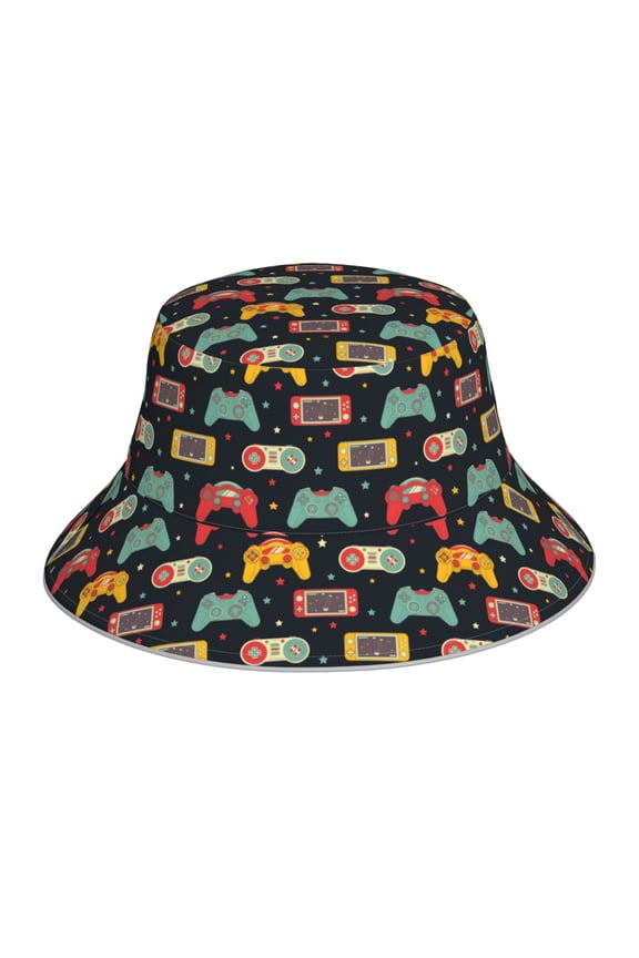 Retro Video Game Print Men and Women Night Reflective Hat Runner Cap Visor Bucket Hat Boonie Cap