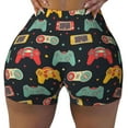 thumbnail image 1 of Xecao Retro Video Game Print Workout Shorts for Women Soft Smooth Gym Yoga Scrunch Active Tennis Workout Running Shorts, 1 of 9