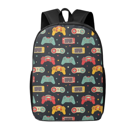 Xecao Retro Video Game print Travel Backpack, Large Computer Backpack for Men Women, College School Rucksack Book Bag