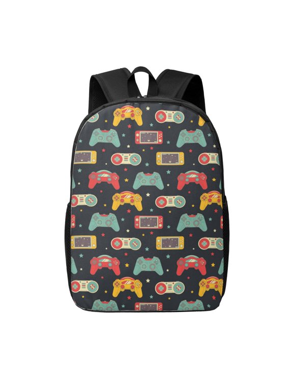 Retro Video Game print Travel Backpack, Large Computer Backpack for Men Women, College School Rucksack Book Bag