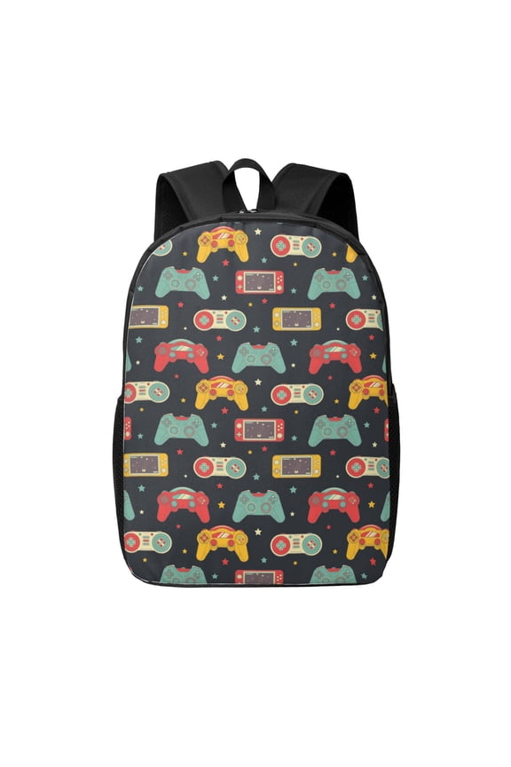 Retro Video Game print Travel Backpack, Large Computer Backpack for Men Women, College School Rucksack Book Bag