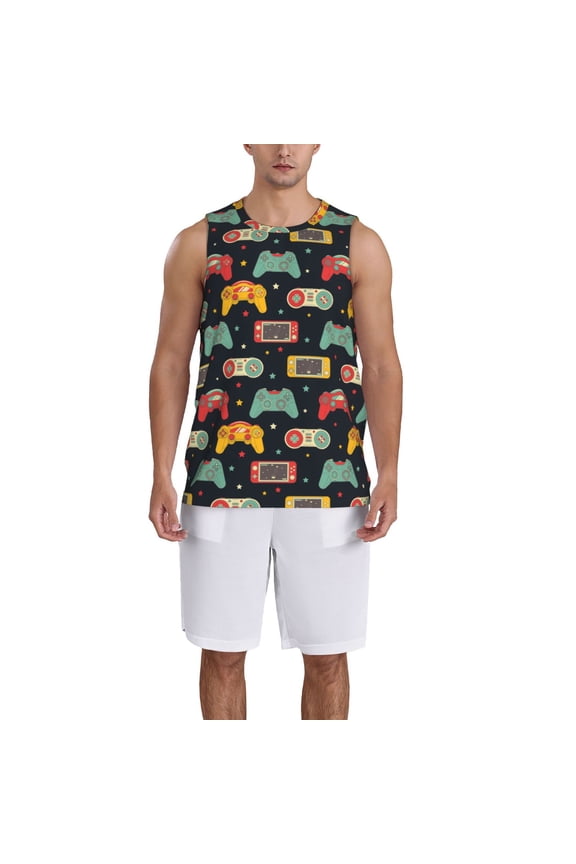 Retro Video Game print basketball shirt for both men and women, a unisex basketball jersey perfect for theme parties-Medium