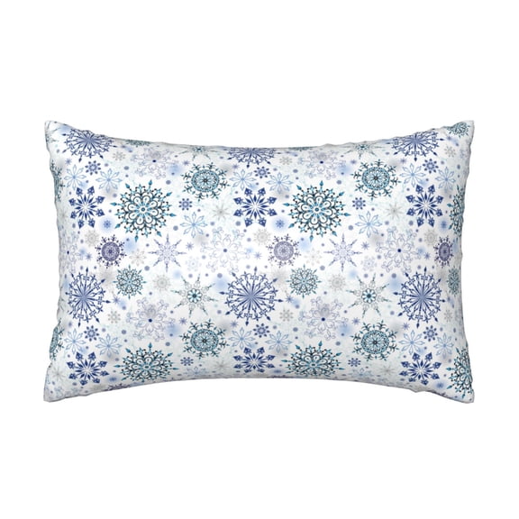 Xecao Retro ice blue snowflakes Pattern Satin Pillowcases for Hair and Skin, Luxurious and Silky Pillow Cases with Envelope Closure, 20x30 Inches