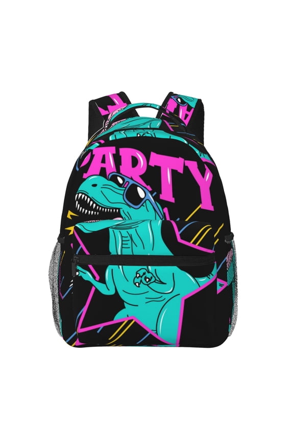 Rex Dinosaur With Sunglasses Backpack, a stylish and functional choice for both men and women, is the perfect basic bookbag for college, work, or travel