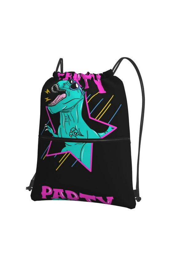 Rex Dinosaur With Sunglasses for Drawstring Bags,Pull String Backpack Bags,String Bag Sackpack
