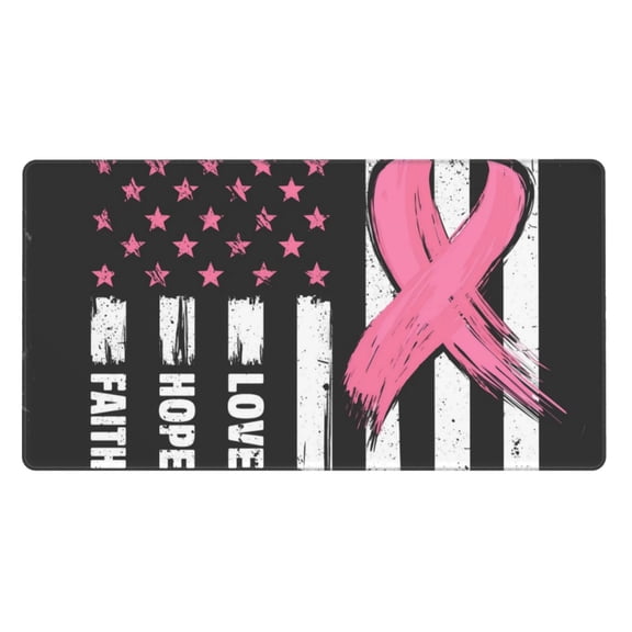 Xecao Ribbon Breast Cancer Awareness for Waterproof Mouse Pad - Extended Contour Mouse Mat, Large Gaming Mousepad Laptop Keyboard Mat with Non-Slip Rubber Base