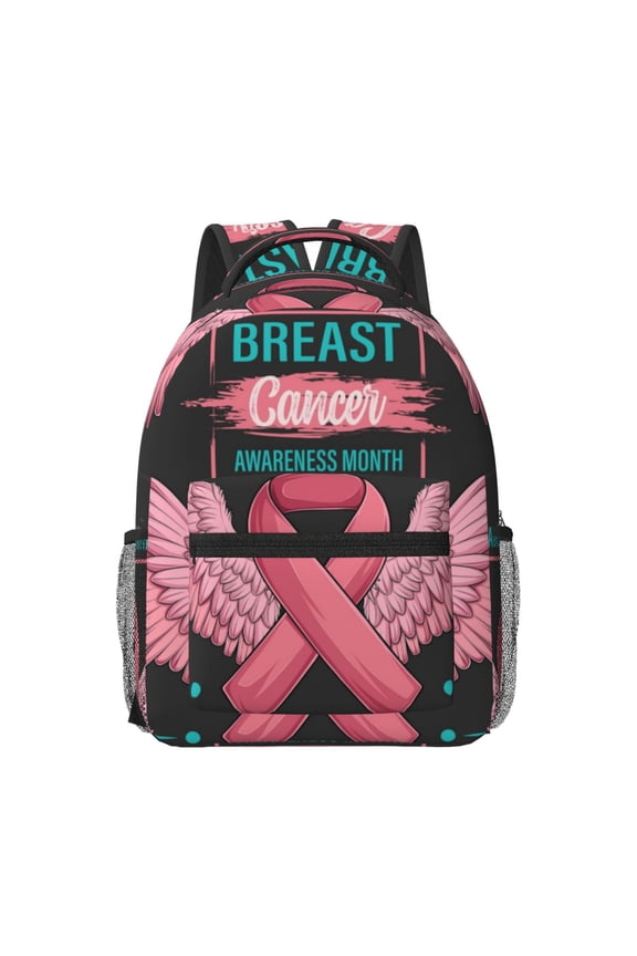 Ribbon With Angel Wings Travel Backpack: A spacious, stylish computer backpack ideal for men and women, perfect for college, school, or daily travels