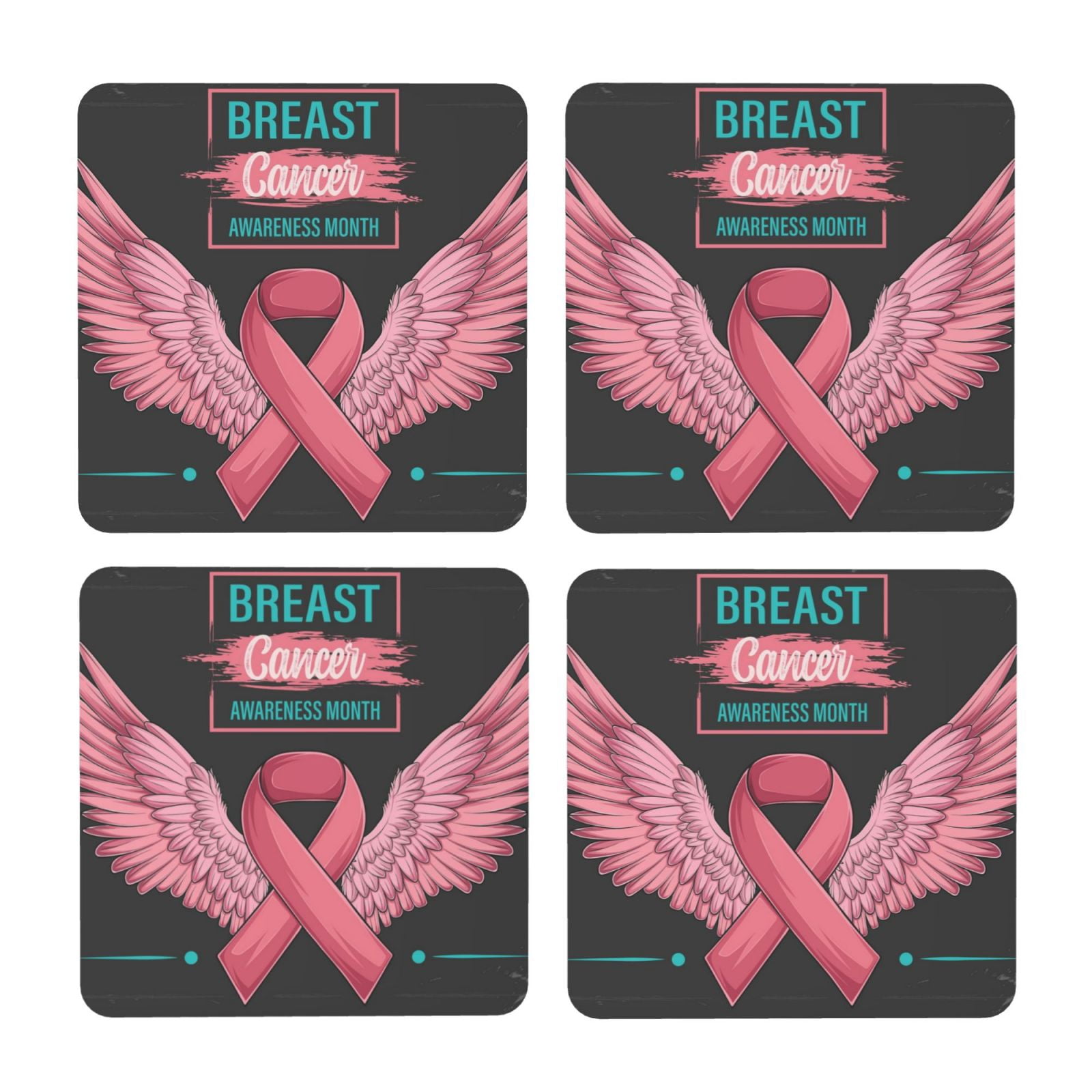 Xecao Ribbon With Angel Wings for MDF Cork Coaster 4 Pcs,Drink Coasters ...