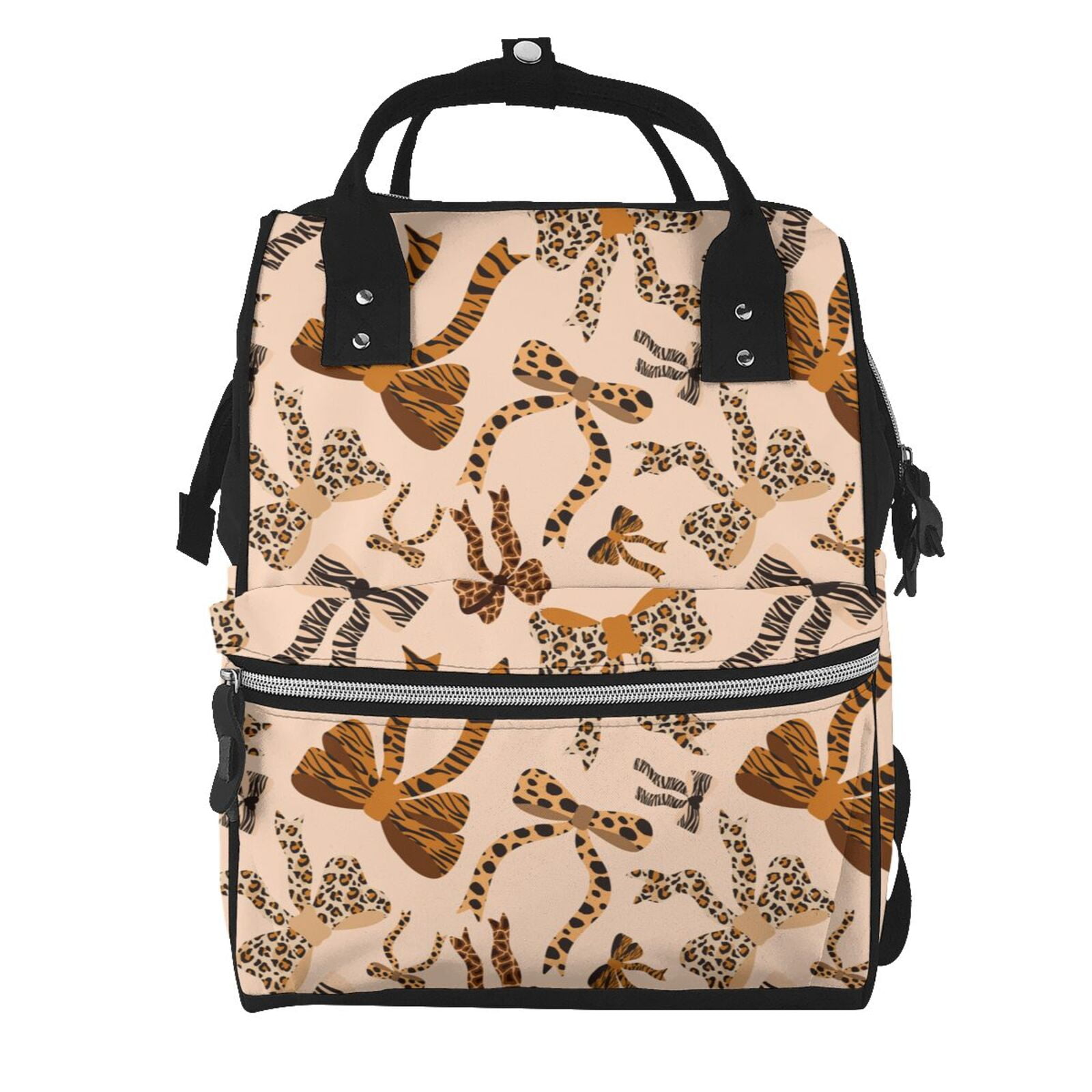 Large Diaper Bag School  Backpack Convertible Flower Leopard Midi-Go Diaper Bag Backpack in Pink Leopard – TWELVElittle main image 3