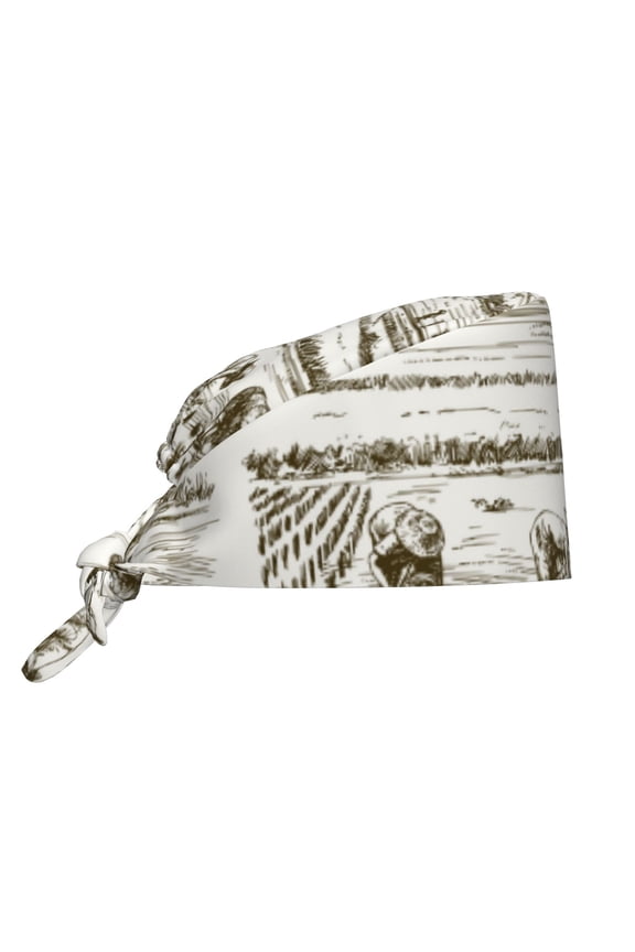 Rice Harvest Print Men Women Adjustable Working Cap with Button Unisex Hats Sweatband