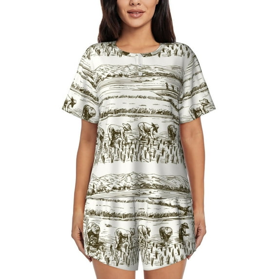 Xecao Rice Harvest print Swimsuit for women, Summer-ready, sporty style.Quick-dry fabric. Many sizes & colors.