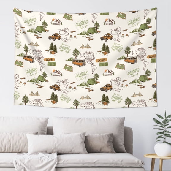 Xecao Road Trip Print Tapestry, Wall Hanging Room Funny Decor, Backdrop Room Decor for Bedroom Living Room dormitory