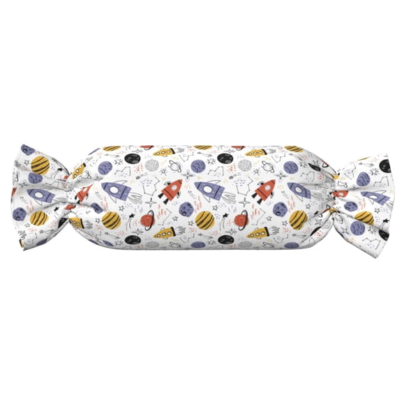 Xecao Rocket Planets Print+Candy-Inspired Plush Pillow for Men Women Suitable for Beds, Sofas, Game Rooms Drawstring Closure