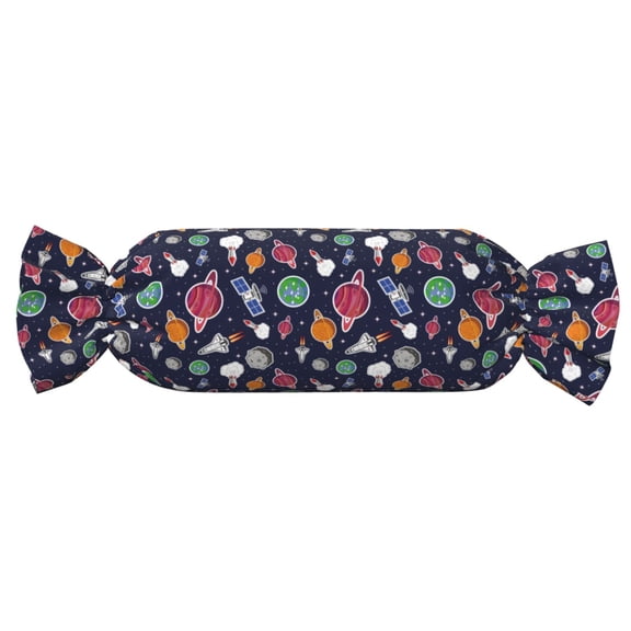 Xecao Rocket Satellite Print+Candy-Inspired Plush Pillow for Men Women Suitable for Beds, Sofas, Game Rooms Drawstring Closure