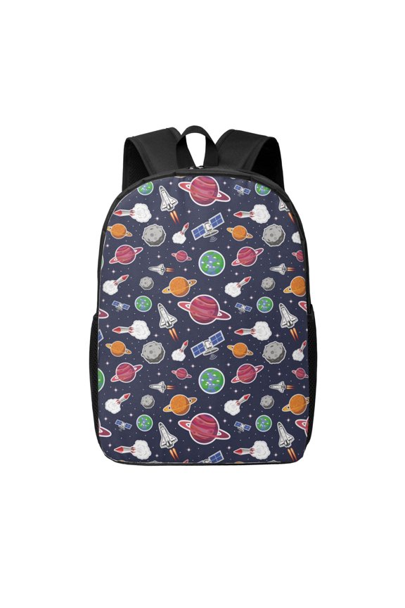 Rocket Satellite print Travel Backpack, Large Computer Backpack for Men Women, College School Rucksack Book Bag