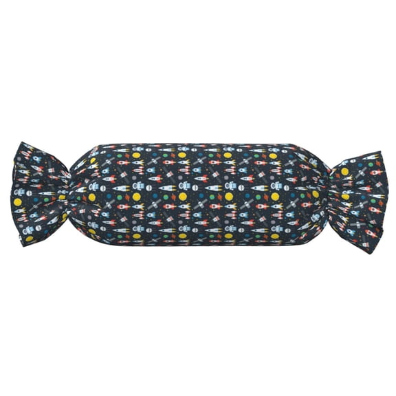 Xecao Rocket Space Print+Candy-Inspired Plush Pillow for Men Women Suitable for Beds, Sofas, Game Rooms Drawstring Closure