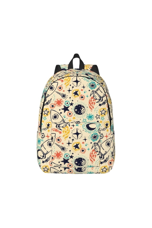 Rockets for Canvas College Laptop Backpack, Durable Rucksack Travel Notebook Bag School Backpack Book Bag for Men Women