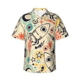 thumbnail image 1 of Xecao Rockets print Hawaiian shirt - a stylish short-sleeve button-down for men, perfect for casual beach and tropical outings., 1 of 9