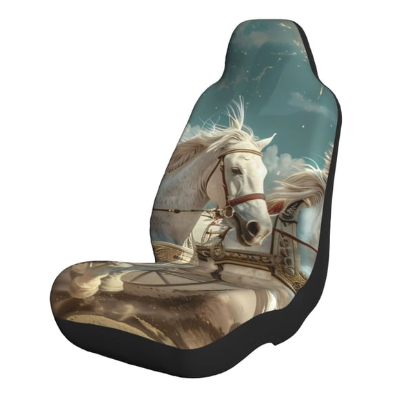 Xecao Roman Chariot Horse Race for Automotive Seat Covers for Cars Trucks and SUVs  Gray Car Seat Covers for Front Seats, Truck Seat Protectors-1