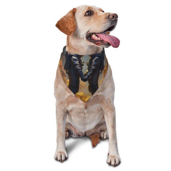 Xecao Romantic Flower Astronaut Couple for Pet Bandana - A Stylish Triangle Accessory for Small to Large Dogs, Puppies, and Cats
