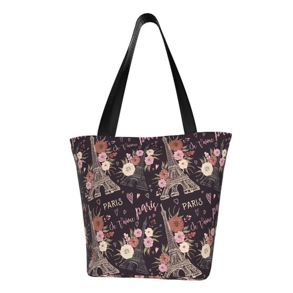 Xecao Romantic Paris for Tote Bag for Women -Tote Shoulder Bag with A Little Pocket Inside, Perfect for Travel and Work.