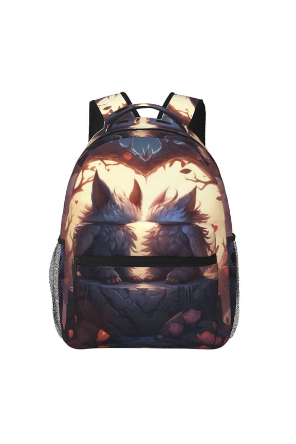 Romantic Rose Animal Couple Backpack, a stylish and functional choice for both men and women, is the perfect basic bookbag for college, work, or travel