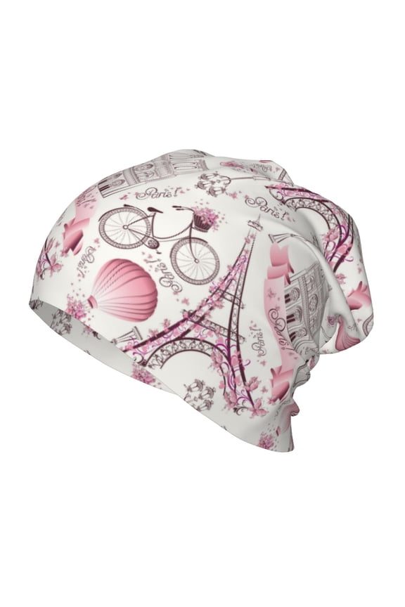 Romantic Travel In Paris Print Beanie Hat Toddler Girls Boys, Baby Hats Winter Warm Knitted Thermal, Kids Winter Caps