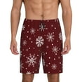 thumbnail image 1 of Xecao Romantic white snowflakes Print Men's Sleepwear Shorts Pajama Bottom Lounge Short ,Nightwear with Convenient Pockets for Relaxed Home Wear-XX-Large, 1 of 6