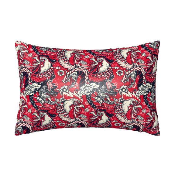 Xecao Rooster Head Pattern Satin Pillowcases for Hair and Skin, Luxurious and Silky Pillow Cases with Envelope Closure, 20x30 Inches