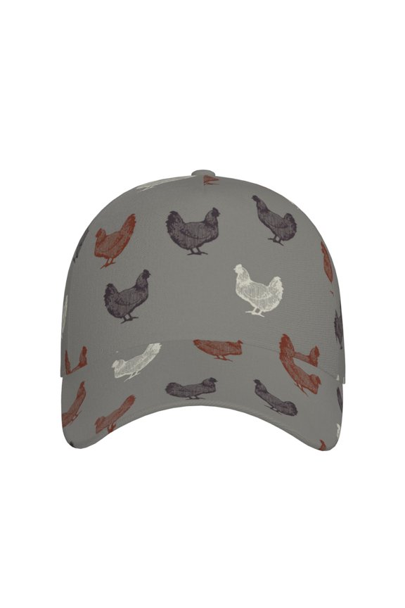 Rooster for Baseball Cap: Unisex, crafted from classic polyester twill fabric, featuring a soft unconstructed design