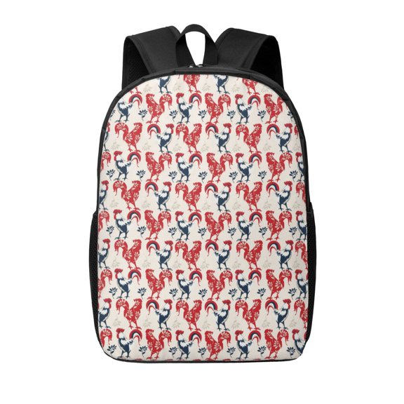 Xecao Roosters print Travel Backpack, Large Computer Backpack for Men Women, College School Rucksack Book Bag