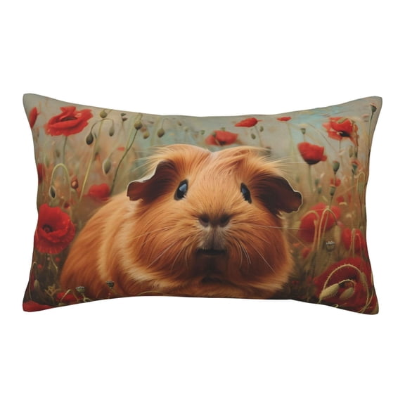 Xecao Rose Cute Guinea Pig for Decorative Throw Pillow Case for Couch,Sofa or Bed Set,Pillow Cover for Sofa Home Decor Ideal Gift-16"x24"