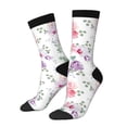 thumbnail image 1 of Xecao Rose Flower B Pattern Sport Socks for Women and Men Crew Socks Sporty Calf Socks Casual Socks, 1 of 6