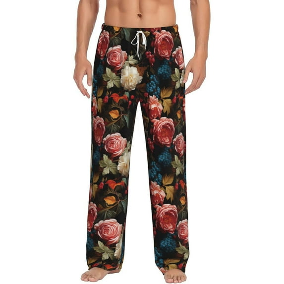 Xecao Rose Flowers Men's Straight Lounge Pajama Pants: The Ultimate in Comfortable Sleepwear