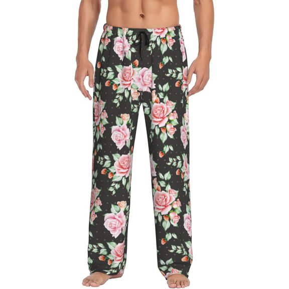 Xecao Rose Flowers Men's Straight Lounge Pajama Pants: The Ultimate in Comfortable Sleepwear