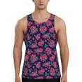 thumbnail image 1 of Xecao Rose Flowers Men's Tank Top Workout Quick Dry Sleeveless Gym Jogging Muscle Shirts Summer Swim Beach Tops, 1 of 9