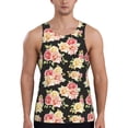 thumbnail image 1 of Xecao Rose Flowers Men's Tank Top Workout Quick Dry Sleeveless Gym Jogging Muscle Shirts Summer Swim Beach Tops, 1 of 9