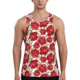 thumbnail image 1 of Xecao Rose Flowers Men's Tank Top Workout Quick Dry Sleeveless Gym Jogging Muscle Shirts Summer Swim Beach Tops, 1 of 9