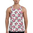thumbnail image 1 of Xecao Rose Flowers Men's Tank Top Workout Quick Dry Sleeveless Gym Jogging Muscle Shirts Summer Swim Beach Tops, 1 of 9