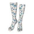 thumbnail image 1 of Xecao Rose Flowers Print Calf Socks Seamless Toe, Knee High Long Socks, Sports Socks Trouser Socks for Women and Men-One Size, 1 of 8