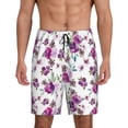 thumbnail image 1 of Xecao Rose Flowers Print Men's Sleepwear Shorts Pajama Bottom Lounge Short nightwear with Convenient Pockets for Relaxed Home Wear-Large, 1 of 6