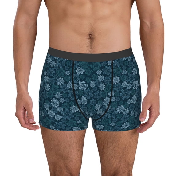 Xecao Rose Flowers Print Men's Underwear Boxer Briefs Pack - Your ComfortSoft, Moisture-Wicking, and Breathable Choice for Men's Underwear-XX-Large