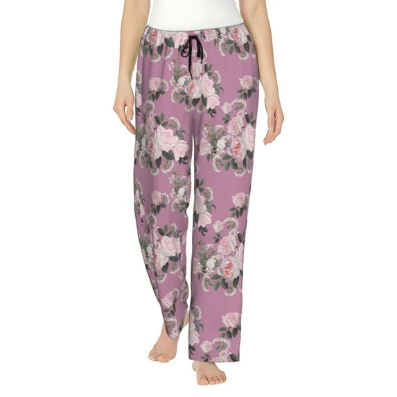 Xecao Rose Flowers Women's Straight Lounge Pajama Pants: The Epitome of Relaxed Sleepwear