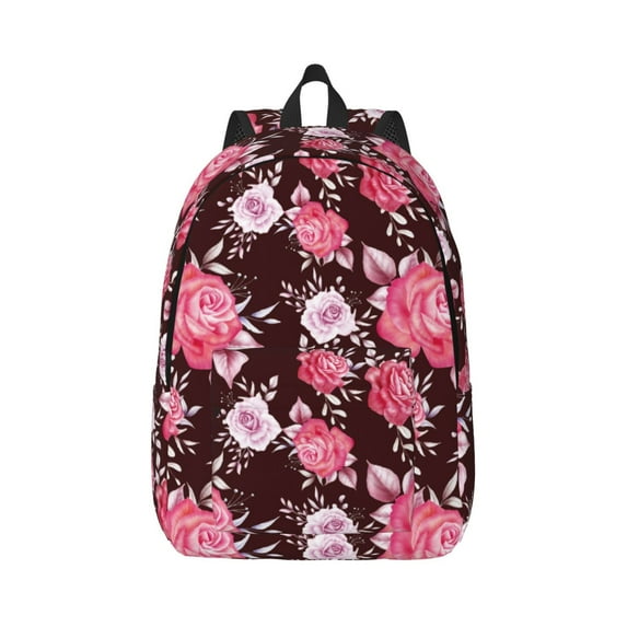 Xecao Rose Flowers for Canvas College Laptop Backpack, Durable Rucksack Travel Notebook Bag School Backpack Book Bag for Men Women