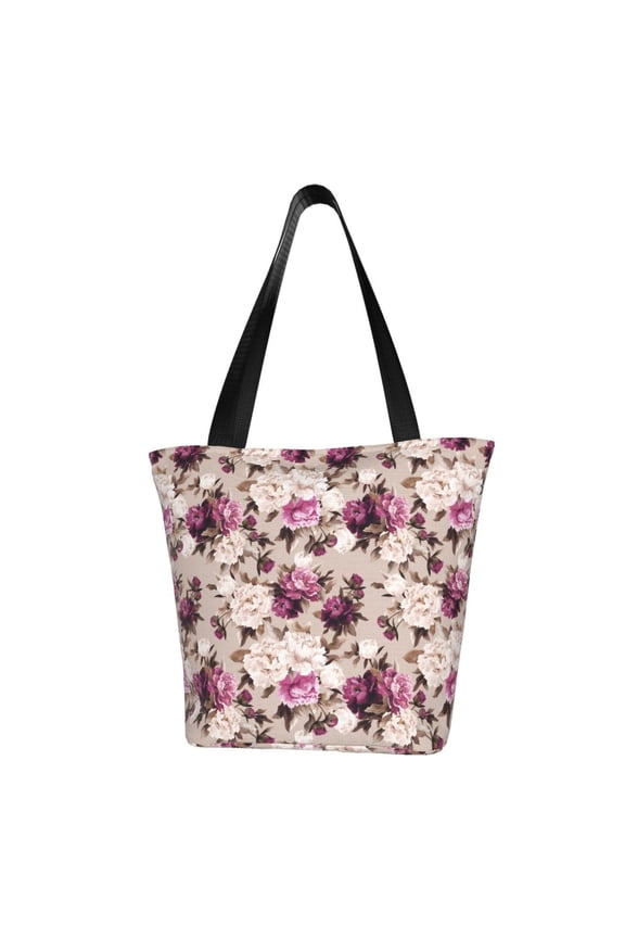 Rose Flowers for Tote Bag for Women -Tote Shoulder Bag with A Little Pocket Inside, Perfect for Travel and Work.