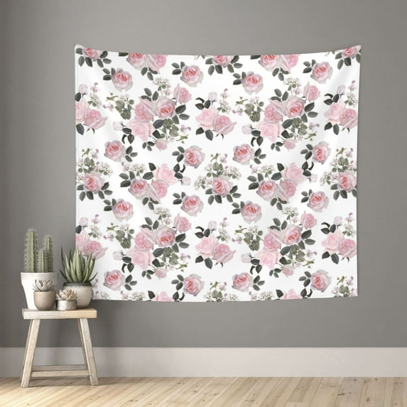 Xecao Rose Flowers patten Tapestry 60x51 Inches Wall Hanging Poster Tapestry for Living Room Bedroom Home Decor