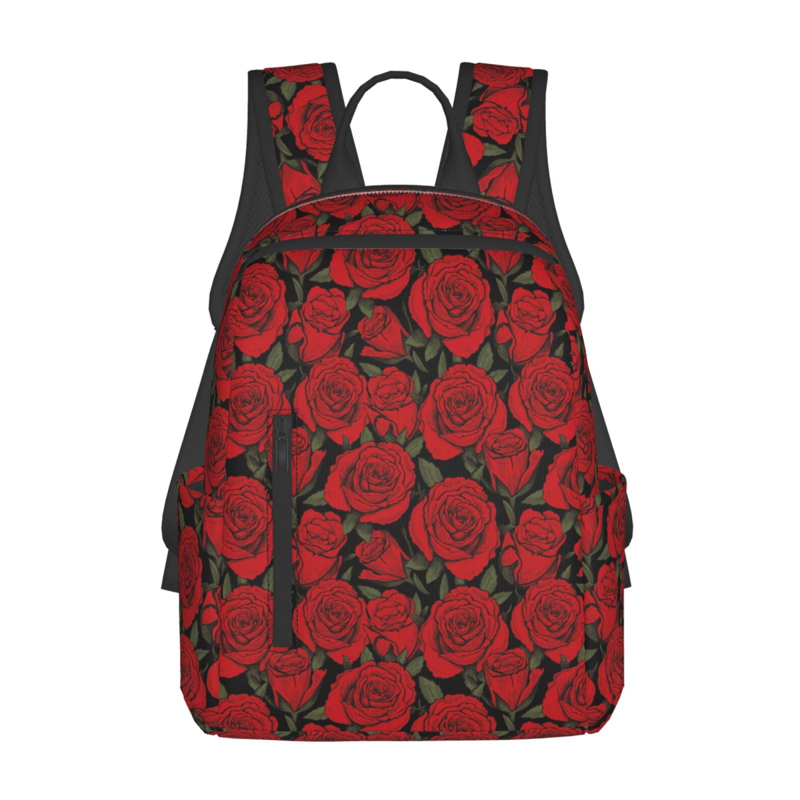 Xecao Rose Flowers print Backpack For women men Aesthetic Lightweight ...