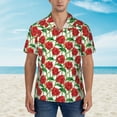 thumbnail image 1 of Xecao Rose Flowers print Hawaiian shirt - a stylish short-sleeve button-down for men, perfect for casual beach and tropical outings., 1 of 9